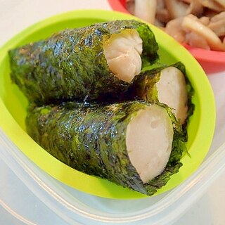 お弁当　魚肉ソーセージの韓国海苔巻き